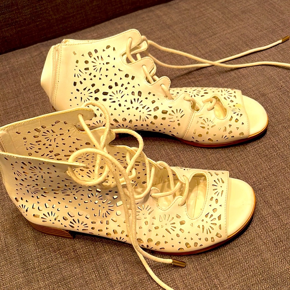 Leather “lace” summer shoes